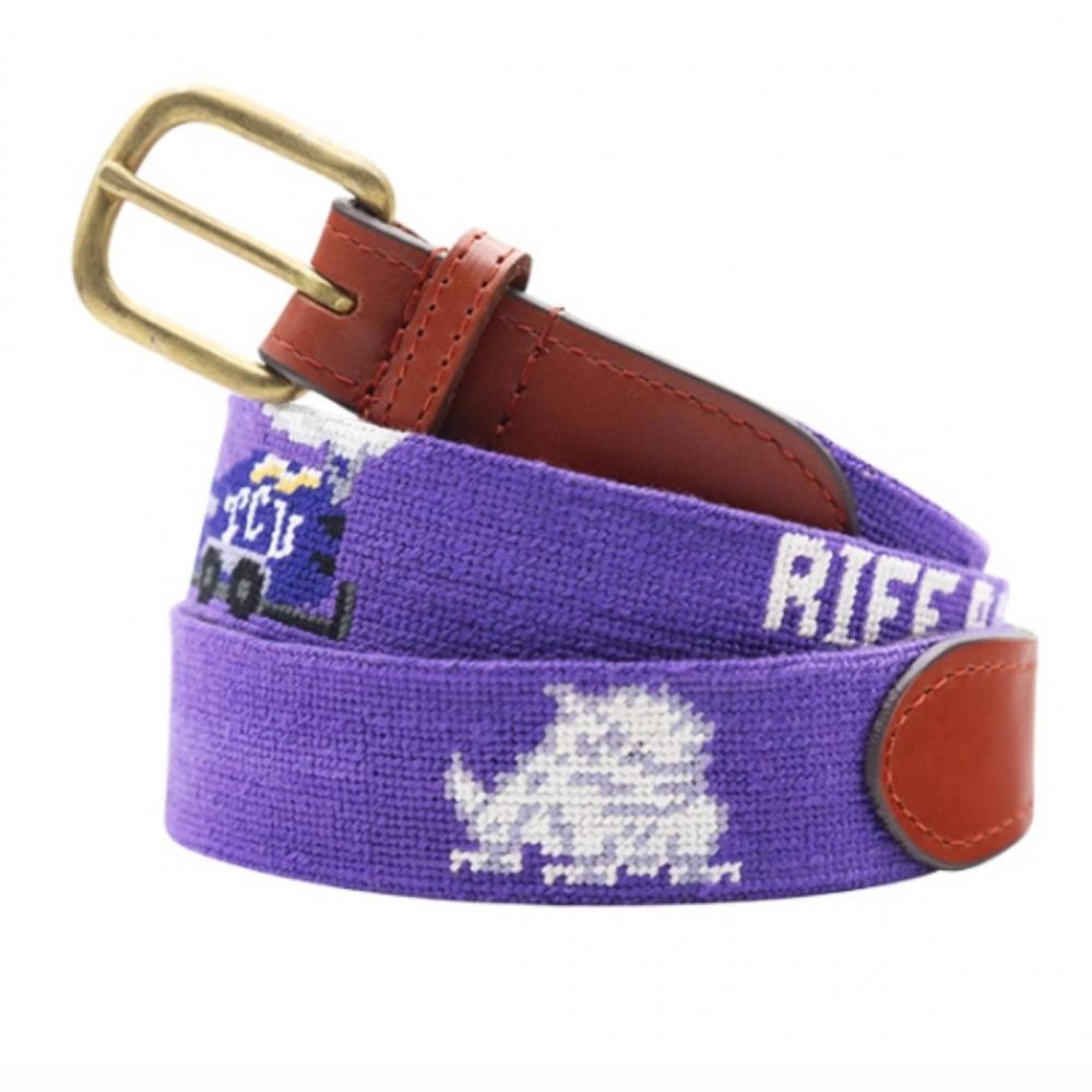 NEW SMATHERS & BRANSON women's tcu lifestyle belt in purple